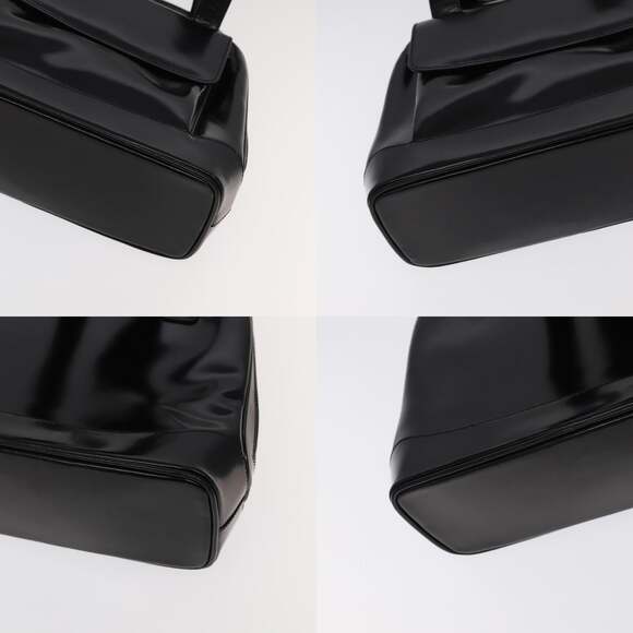 GUCCI Bamboo Shoulder Bag Enamel Black Gold 001 1075 1650 0 - Picture 10 of 12